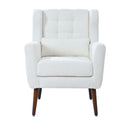 Modern Upholstered Chairs, Teddy Fabric Living Room Chairs, Comfortable Reading Chairs, Medieval Upholstery Chairs, Chaise Longues Armchairs for Living Room Bedrooms - White