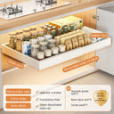 Retractable Storage Rack with Slide Rails Pull-Out Kitchen Drawer Storage Rack Spice Box Storage Rack Cabinets Organizer Holder