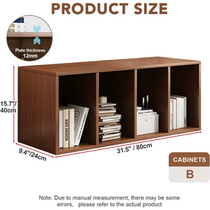 Modular TV Stand, Wood Entertainment Center with Storage, Customizable TV Console- Open Shelf, Cabinet, Drawers,