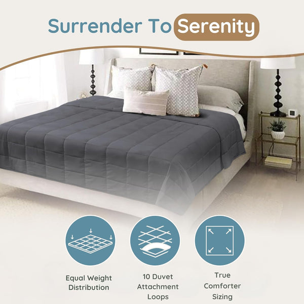 Homesmart Weighted Blanket King Size, 20 Lbs, Breathable Soft Fabric, Also Fits California King Beds, Grey