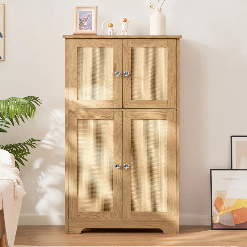 Jussiah Storage Cabinet,Bathroom Storage Cabinet with 4 Doors & Adjustable Shelf