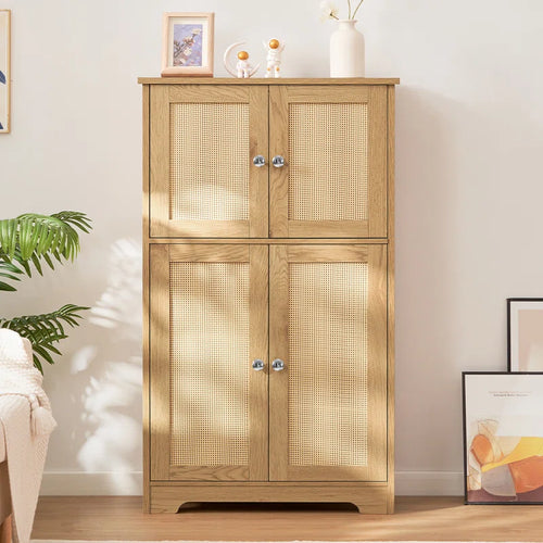 Jussiah Storage Cabinet,Bathroom Storage Cabinet with 4 Doors & Adjustable Shelf