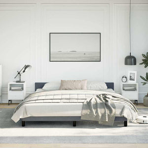 Bed Frame with Headboard Dark Grey Velvet California King Modern