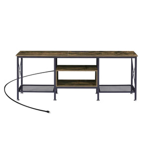 Pridgen TV Stand with Power Outlets, Entertainment Center Media Console with Charging Station