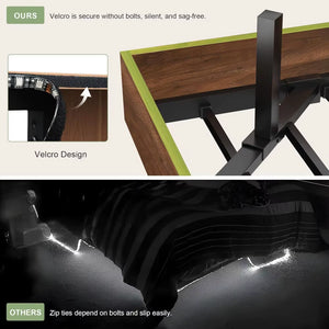 Feonase Floating Bed Frame King with Led Lights and Charging Station, Wood Full Size Bed Frame with Storage Headboard, Heavy Dut