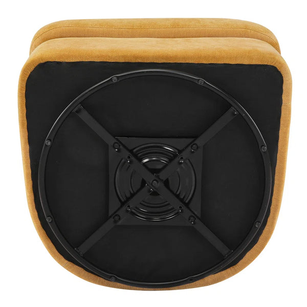 Rowena Metal Ring Barrel Chairs Mid Century Modern Fabric Accent Chairs, Swivel Barrel Chairs with Soft Padded Armrest, Oversized Swivel Chairs