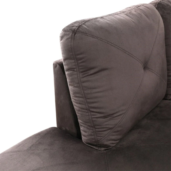 Modern Microfiber L Shaped Couches and Sofas Model, 4 Seat Sectional Sofa Living Room Furniture Sets for Home, Espresso(No Ottomans)