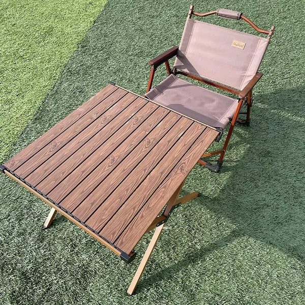 Carbon Steel Egg Roll Outdoor Tables Picnic Barbecue Table and Chair Courtyard Villa Garden Tables Portable Folding Tables GH