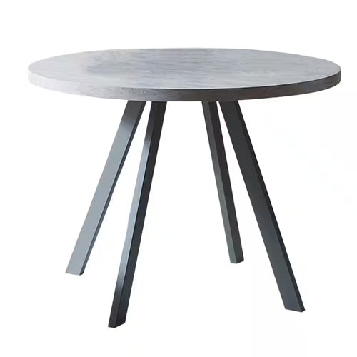 Modern Gray MDF 35.4 In. Black Metal Legs Dining Table (Seats 4)