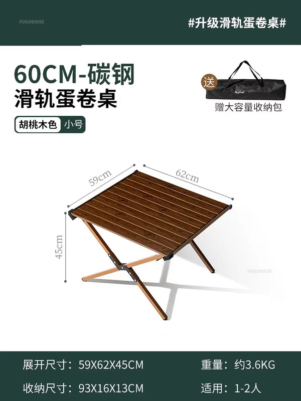 Carbon Steel Egg Roll Outdoor Tables Picnic Barbecue Table and Chair Courtyard Villa Garden Tables Portable Folding Tables GH