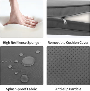 Outdoor Cushions for Patio Furniture Replacement, Patio Furniture Cushions, Deep Seat Patio Cushions, Patio Seat Cushions for Outdoor Sectional (Grey)