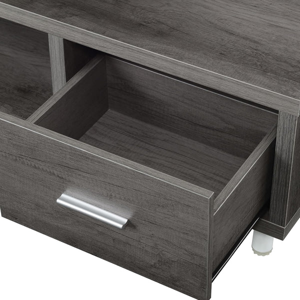 Seal II TV Stand 23.75" - 3-Tier Entertainment Center for Tvs up to 65 Inches, Modern 1 Drawer TV Mount with Shelves for Living Room, Weathered Gray