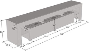 Meble Furniture Milano 200 TV Stand - Solo Modern High Gloss TV Stand with Storage Cabinets and LED Lights - Media Entertainment Center Console Stand for Tvs up to 90" - Black/Black