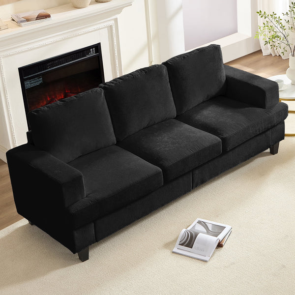 3 Piece Living Room Furniture Sets, Sofa and Loveseat Set with Armchair, Chenille Sectional Couches and Sofas Sets for Apartment/Small Spaces, Dark Gray