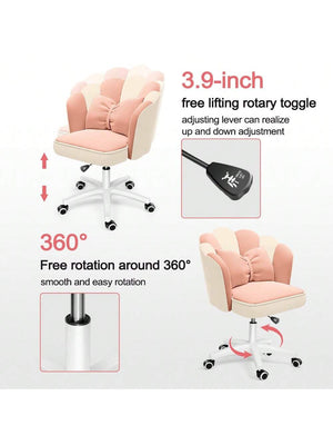 Office Chair Cute Petal Desk Chair, Modern Fabric Home Butterfly Chairs Height Adjustable Chair Makeup Chairs Computer Chairs