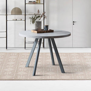 Modern Gray MDF 35.4 In. Black Metal Legs Dining Table (Seats 4)