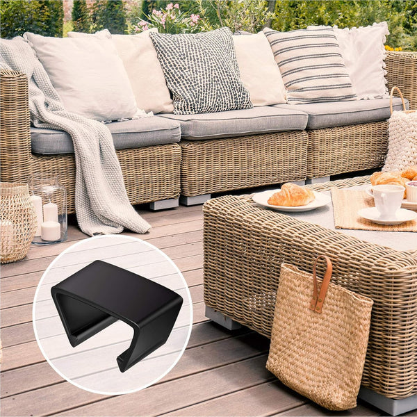 8 Pieces Patio Furniture Clips Outdoor Furniture Sofa Clips 2.4" D X 1.4" W X 1.22" H Rattan Clamps Wicker Chair Fasteners, Connect the Sectional or Module Couch Patio Furniture