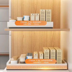 Retractable Storage Rack with Slide Rails Pull-Out Kitchen Drawer Storage Rack Spice Box Storage Rack Cabinets Organizer Holder