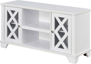 Gateway TV Stand 47.25" - Family Room Entertainment Center with Storage Cabinets and Shelves, Traditional TV Console for Living Room, Office, White