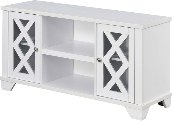 Gateway TV Stand 47.25" - Family Room Entertainment Center with Storage Cabinets and Shelves, Traditional TV Console for Living Room, Office, White