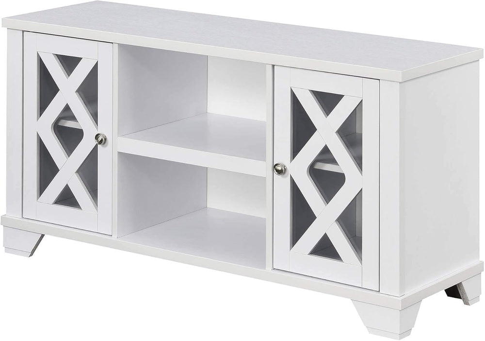 Gateway TV Stand 47.25" - Family Room Entertainment Center with Storage Cabinets and Shelves, Traditional TV Console for Living Room, Office, White