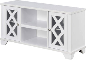 Gateway TV Stand 47.25" - Family Room Entertainment Center with Storage Cabinets and Shelves, Traditional TV Console for Living Room, Office, White
