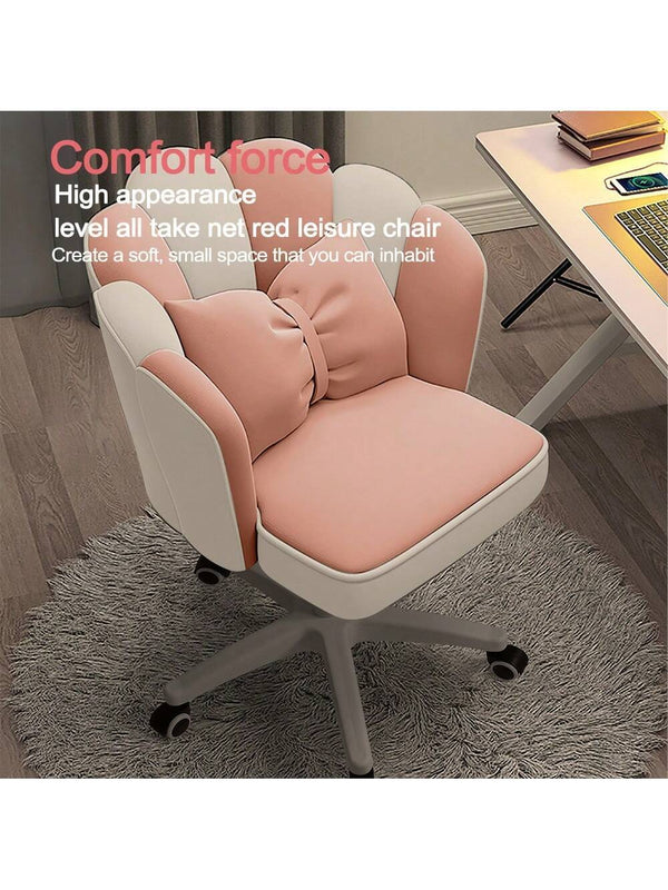 Office Chair Cute Petal Desk Chair, Modern Fabric Home Butterfly Chairs Height Adjustable Chair Makeup Chairs Computer Chairs
