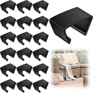 8 Pieces Patio Furniture Clips Outdoor Furniture Sofa Clips 2.4" D X 1.4" W X 1.22" H Rattan Clamps Wicker Chair Fasteners, Connect the Sectional or Module Couch Patio Furniture