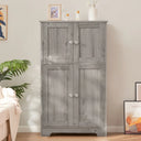 Jussiah Storage Cabinet,Bathroom Storage Cabinet with 4 Doors & Adjustable Shelf