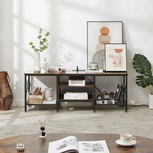 Pridgen TV Stand with Power Outlets, Entertainment Center Media Console with Charging Station