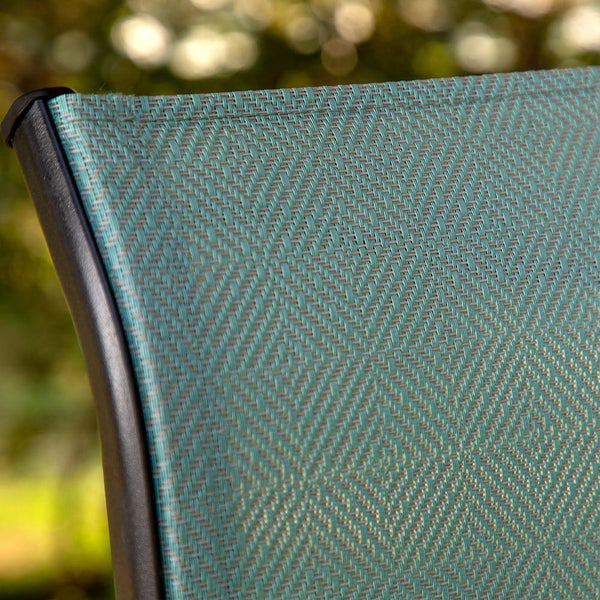 5-Piece Metal Outdoor Patio Bar Height Dining Set with Sling Swivel Chairs and Rectangle Brown Slat Tabletop