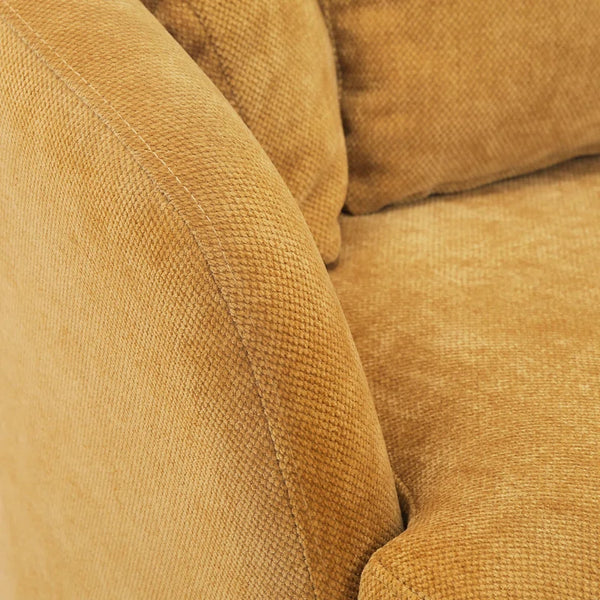 Rowena Metal Ring Barrel Chairs Mid Century Modern Fabric Accent Chairs, Swivel Barrel Chairs with Soft Padded Armrest, Oversized Swivel Chairs