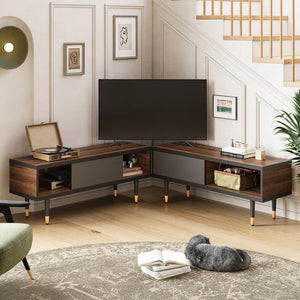 Kruszewski 80" Corner TV Stand with Media Console for Tvs up to 85" for Living Room, with Storage