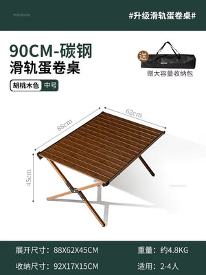 Carbon Steel Egg Roll Outdoor Tables Picnic Barbecue Table and Chair Courtyard Villa Garden Tables Portable Folding Tables GH