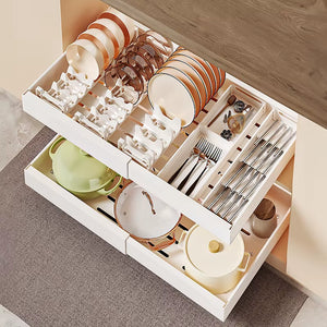 Retractable Storage Rack with Slide Rails Pull-Out Kitchen Drawer Storage Rack Spice Box Storage Rack Cabinets Organizer Holder