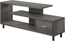 Seal II TV Stand 23.75" - 3-Tier Entertainment Center for Tvs up to 65 Inches, Modern 1 Drawer TV Mount with Shelves for Living Room, Weathered Gray