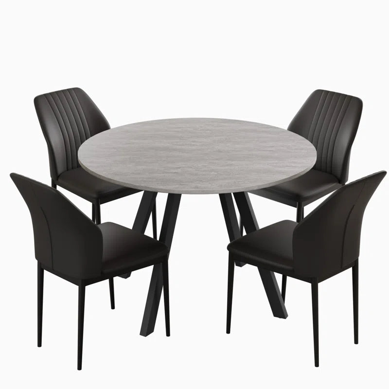 Siefert 35.4'' round Dining Table Set, Kitchen Dining Table and 4 Dining Chairs