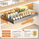 Retractable Storage Rack with Slide Rails Pull-Out Kitchen Drawer Storage Rack Spice Box Storage Rack Cabinets Organizer Holder