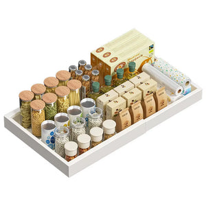 Retractable Storage Rack with Slide Rails Pull-Out Kitchen Drawer Storage Rack Spice Box Storage Rack Cabinets Organizer Holder