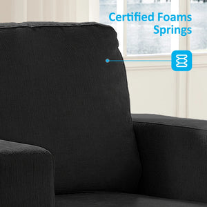 3 Piece Living Room Furniture Sets, Sofa and Loveseat Set with Armchair, Chenille Sectional Couches and Sofas Sets for Apartment/Small Spaces, Dark Gray