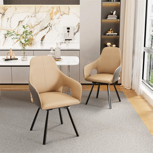 Modern Swivel Dining Chairs Set of 2 Accent Chairs with Armrest for Kitchens, Reception Room Side Chairs