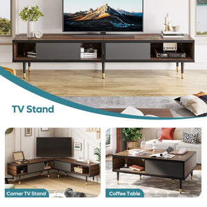 Kruszewski 80" Corner TV Stand with Media Console for Tvs up to 85" for Living Room, with Storage