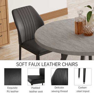 Siefert 35.4'' round Dining Table Set, Kitchen Dining Table and 4 Dining Chairs