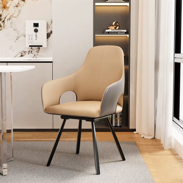 Modern Swivel Dining Chairs Set of 2 Accent Chairs with Armrest for Kitchens, Reception Room Side Chairs