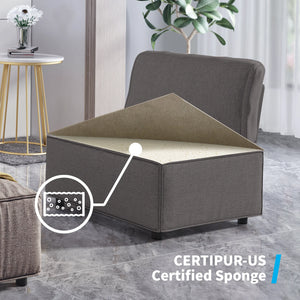 Sectional Couch/Futon Sofa Bed, Variable Modular Oversized Couch, U/L Shaped Couch and Queen Sleeper Sofa, Convertible Sofa Set for Living Room, Furniture for Living Room,Brown