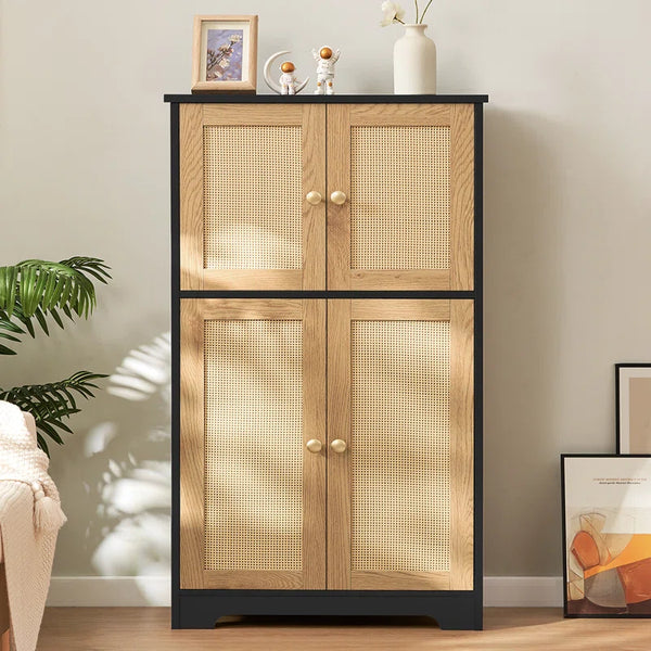 Jussiah Storage Cabinet,Bathroom Storage Cabinet with 4 Doors & Adjustable Shelf