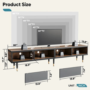 Kruszewski 80" Corner TV Stand with Media Console for Tvs up to 85" for Living Room, with Storage