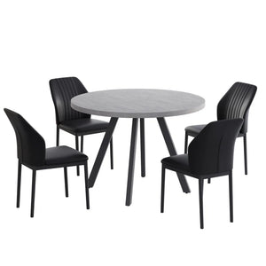 Siefert 35.4'' round Dining Table Set, Kitchen Dining Table and 4 Dining Chairs