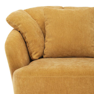 Rowena Metal Ring Barrel Chairs Mid Century Modern Fabric Accent Chairs, Swivel Barrel Chairs with Soft Padded Armrest, Oversized Swivel Chairs