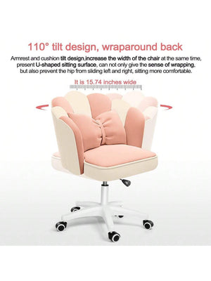 Office Chair Cute Petal Desk Chair, Modern Fabric Home Butterfly Chairs Height Adjustable Chair Makeup Chairs Computer Chairs